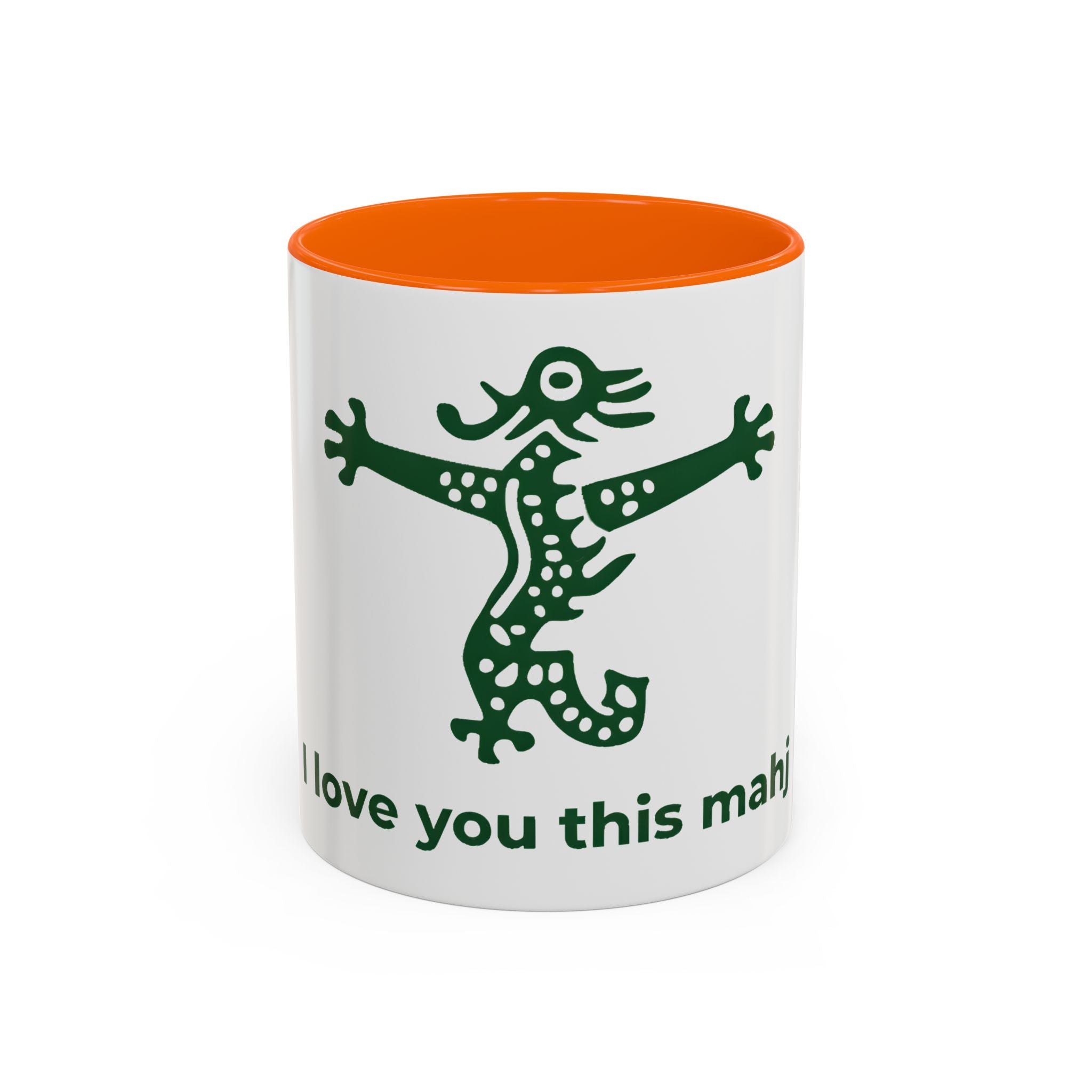 Cute Mahjong Coffee Mug | Green Dragon | I love you this mahj