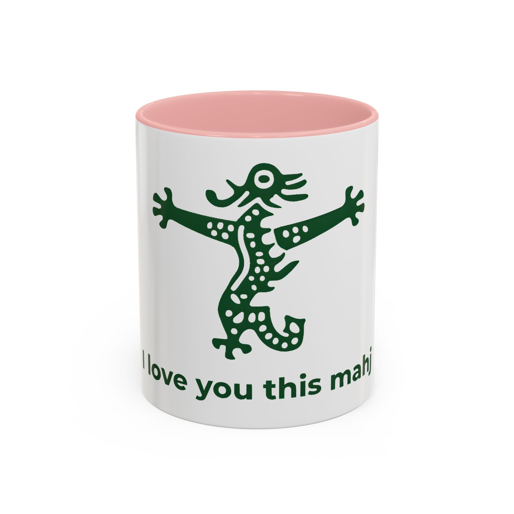 Cute Mahjong Coffee Mug | Green Dragon | I love you this mahj