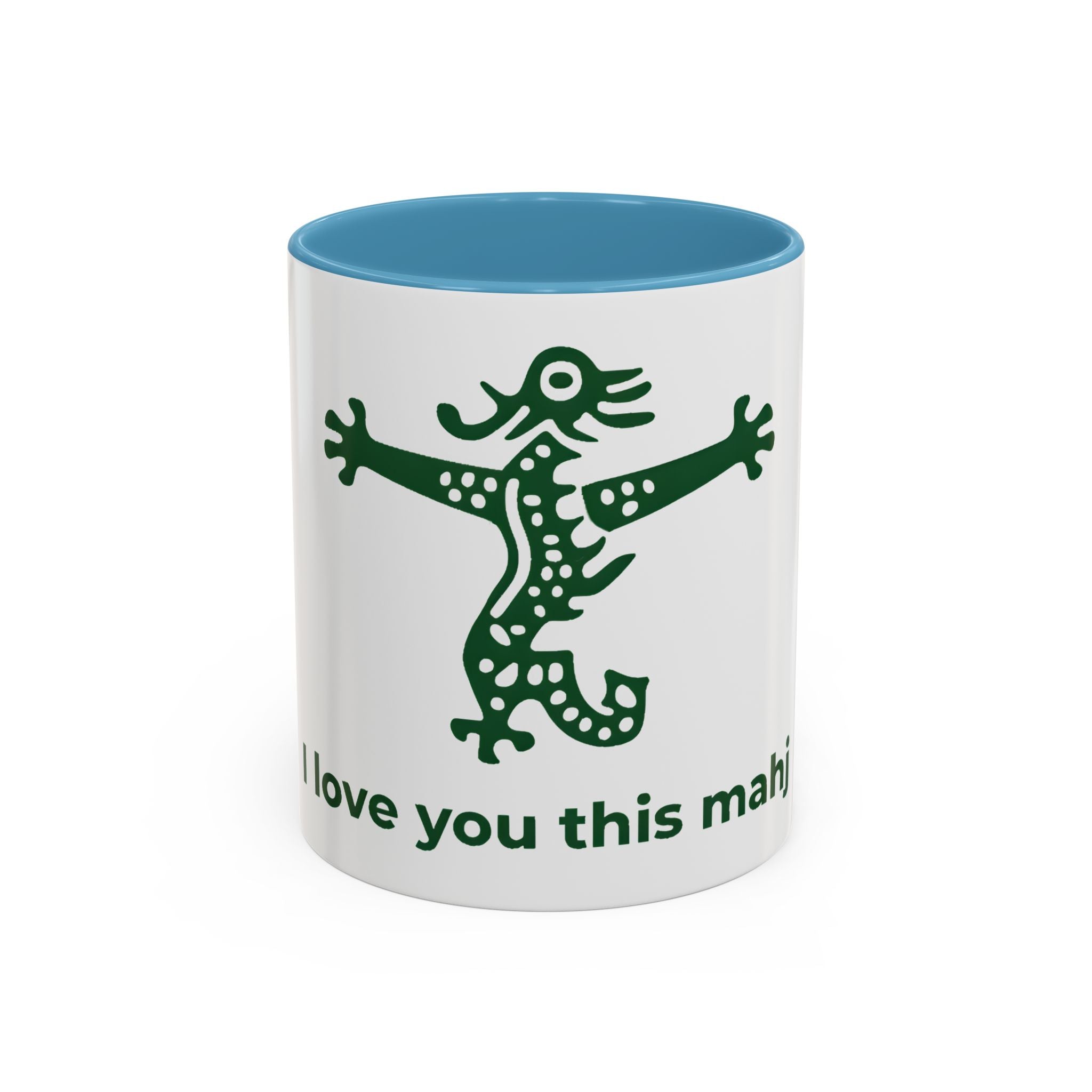 Cute Mahjong Coffee Mug | Green Dragon | I love you this mahj