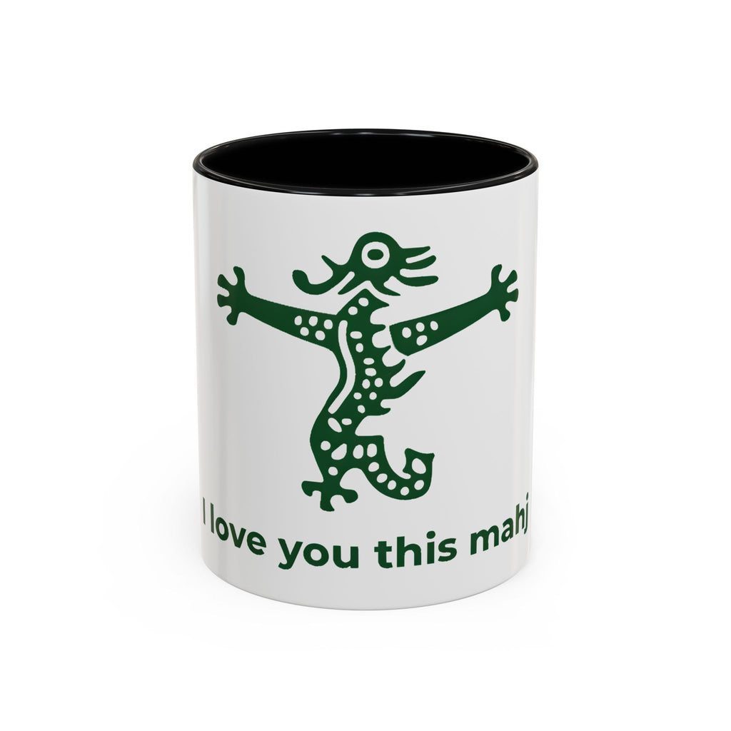 Cute Mahjong Coffee Mug | Green Dragon | I love you this mahj