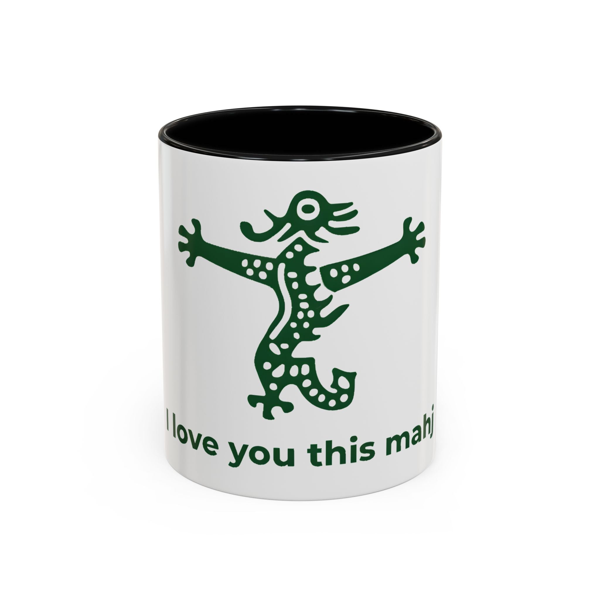 Cute Mahjong Coffee Mug | Green Dragon | I love you this mahj