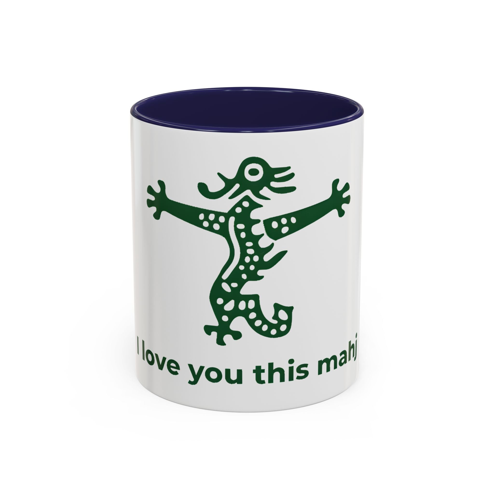 Cute Mahjong Coffee Mug | Green Dragon | I love you this mahj