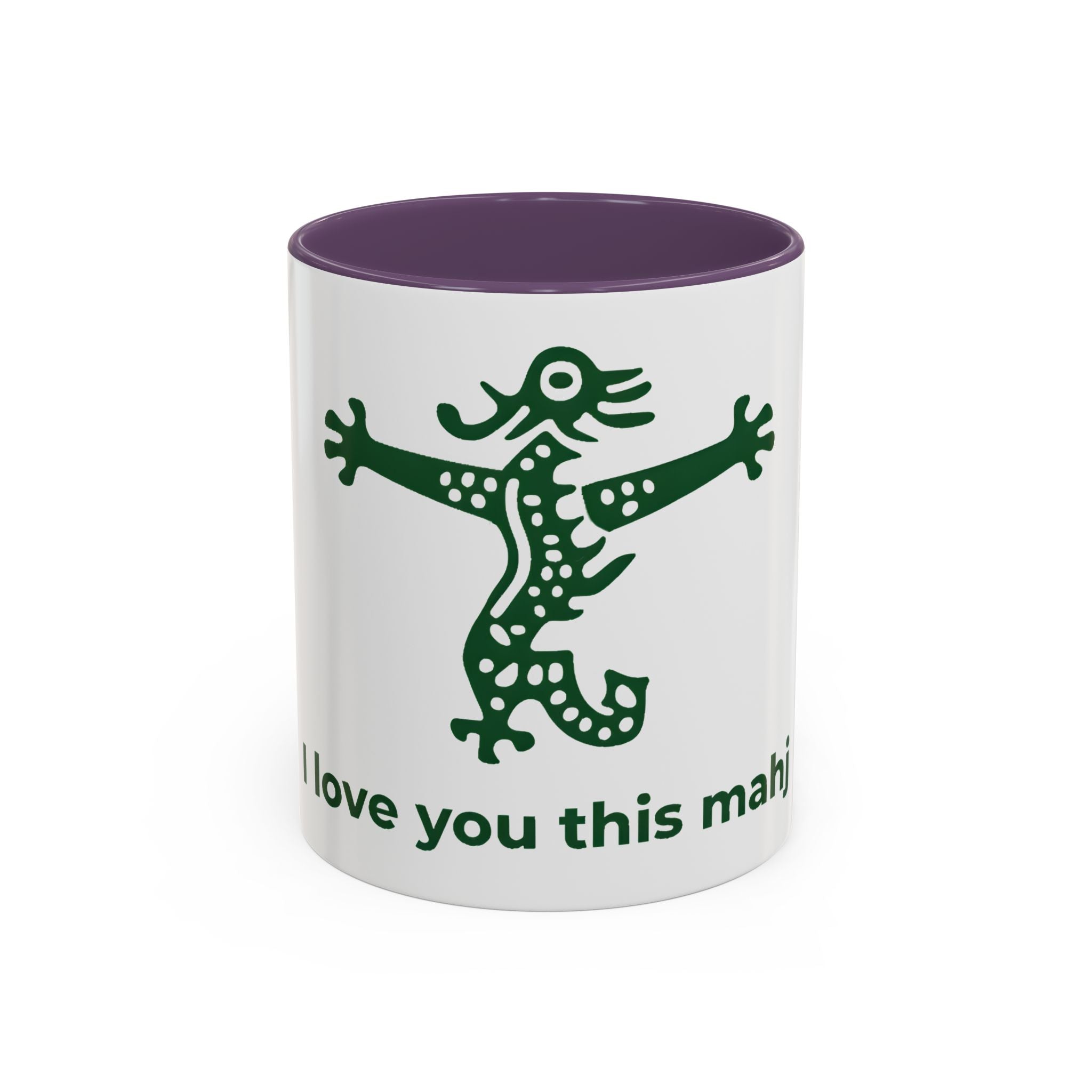 Cute Mahjong Coffee Mug | Green Dragon | I love you this mahj