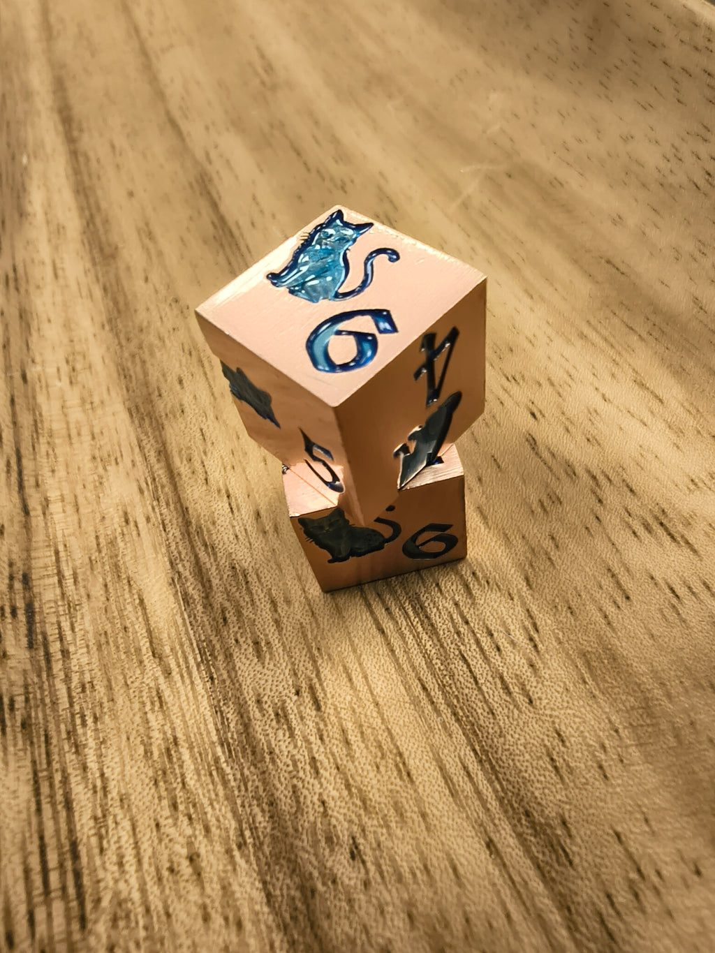 Metal Mahjong Dice | D6 Pair for Mah Jongg | Engraved Dog & Cat Dice | Mah Jongg Dice for Pet-Lovers