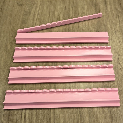 20 Inch Mahjong Racks | Set of 4 Real Wood Tile Racks with Magnetic Scalloped Pushers | Choice of 6 Colors | Mah Jongg Racks
