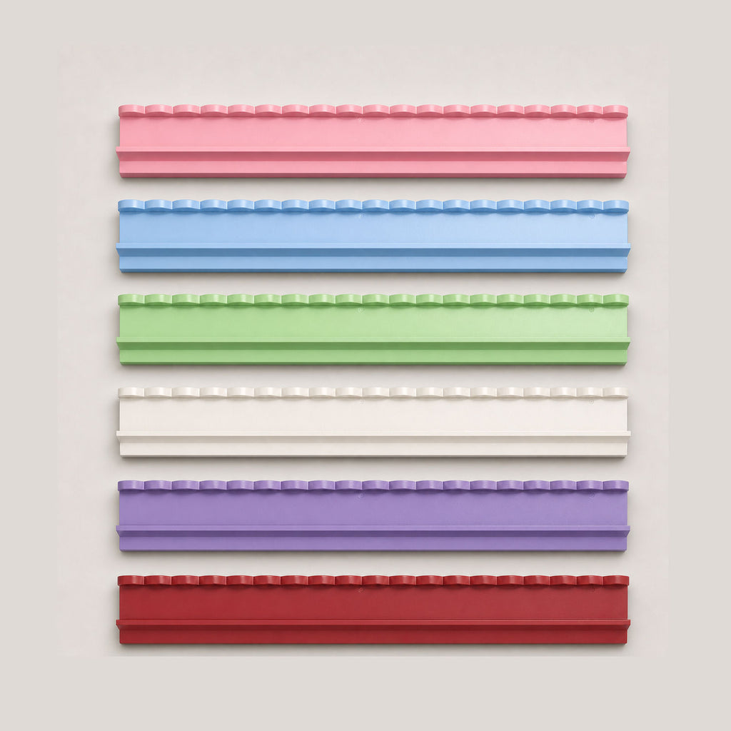 20 Inch Mahjong Racks | Set of 4 Real Wood Tile Racks with Magnetic Scalloped Pushers | Choice of 6 Colors | Mah Jongg Racks