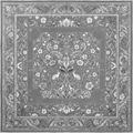 High-contrast monochrome gray and charcoal artistic rabbit layout custom mahjong game mat.